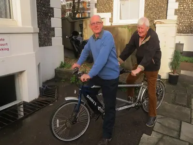 Two members cycle from Brighton to Paris